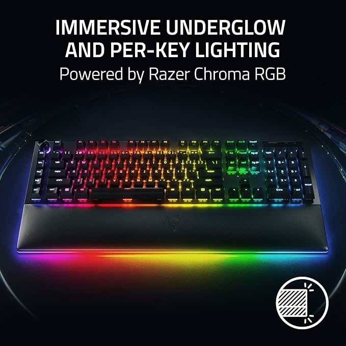 Razer BlackWidow V4 Pro Wired Mechanical Gaming Keyboard: Orange Switches Tactile & Quiet - Doubleshot ABS Keycaps - Command Dial - Chroma RGB - Magnetic Wrist Rest - Snap Tap