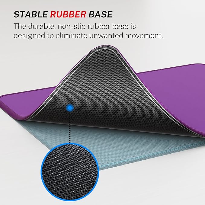 MROCO Mouse Pad [30% Larger] with Anti-Fray Stitched Edges, Premium-Textured Waterproof Surface, Non-Slip Rubber Base, Computer & Gaming Mouse Mat for Laptop, Office & Home, 8.5 x 11 in, Violet Purple