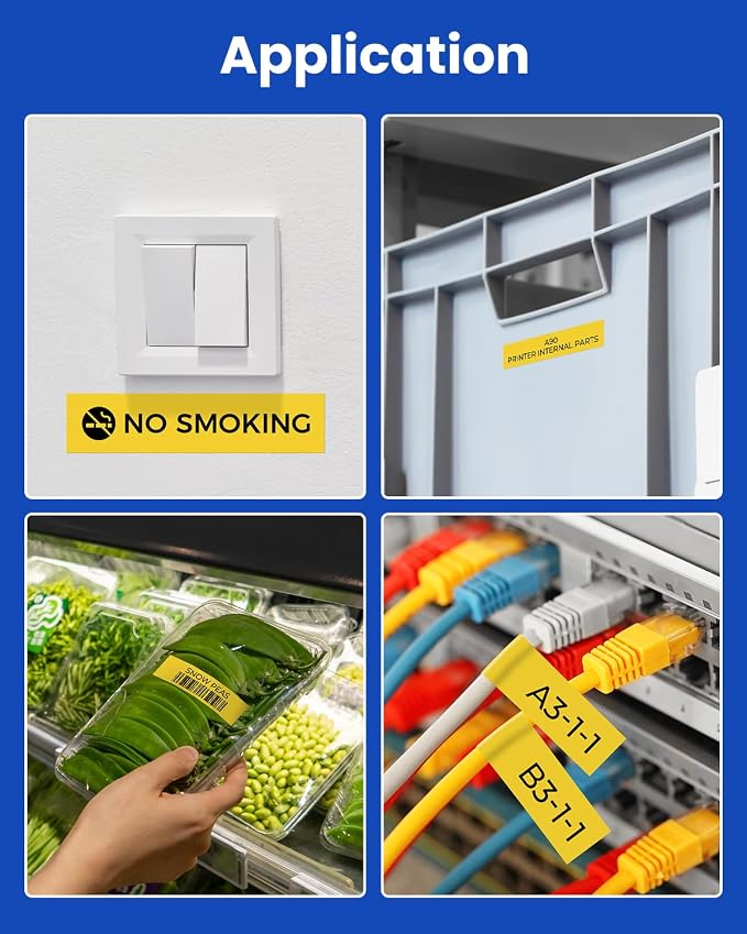TZe-651 Compatible with Brother Label Maker Tape 24mm 0.94" Yellow TZ Tape | Compatible P Touch TZe Laminated Black on Yellow for PT D600 D610BT P710BT P750W P700 P900W, 1 Inch x 26.2 feet, 6-Pack