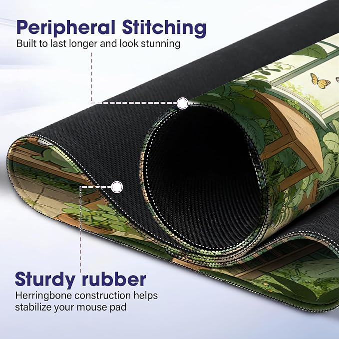 Professional Extended Gaming Mouse Pad - 31.5" x 15.7" Large Desk Mat with Stitched Edges, Waterproof Coating Non-Slip Rubber Base for Gamers Esports Pros Office Home, Frog01