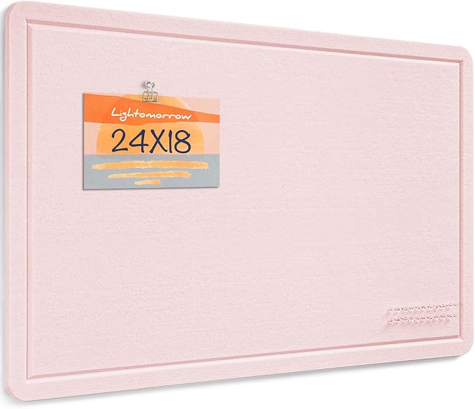 Felt Bulletin Board 24x18 inches, Decorative Pin Board for Home & Office | Cork Board Alternative for Wall with Push Pins, Display Mood Board for Photos, Notes & Reminders