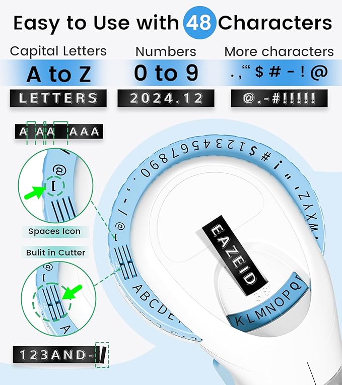 Embossing Label Maker Machine with Tapes, Embossed Label Maker Vintage, Retro Embosser Manual with 3Roll 3D Embossing Labels-Waterproof, Old School Labeler for Home Office Classroom Gifts Scrapbook