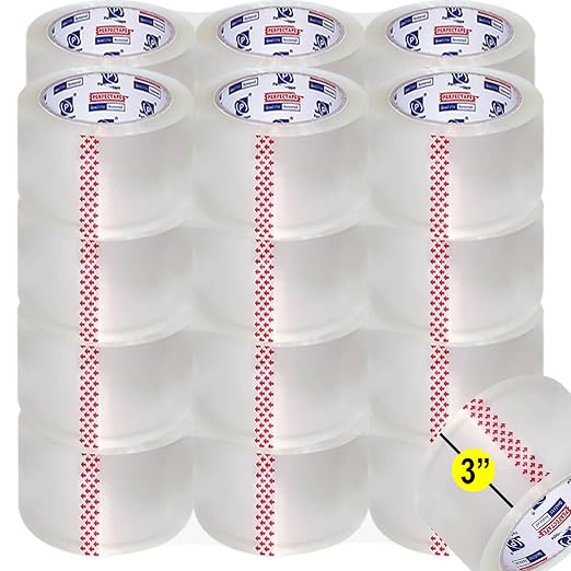 PERFECTAPE 3" Heavy Duty Packing Tape 24 Rolls, Total 1560Y, Clear, 2.7 mil, 3 inch x 65 Yards, Ultra Strong, Refill for Packaging and Shipping(3" Width, not 2" Width) | Total 1560Y, 2.7 mil, Ultra Strong, Refill for Packaging and Shipping(3" width, no...