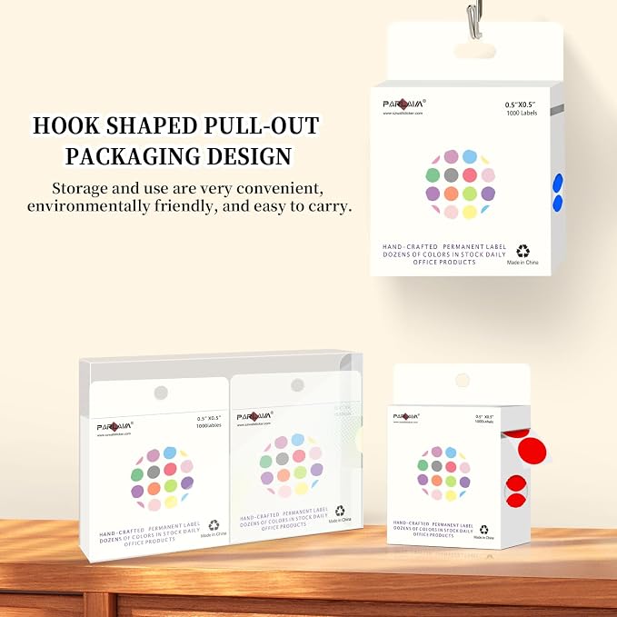 PARLAIM 1/2" Round Color-Code Dot Stickers,Adhesive 2000 Stickers Rolls dots Label Dispenser Box Blue Circle Stickers Labels(Red +Blue)