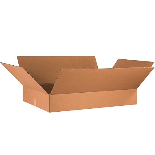 TAPE LOGIC 34x21x6 Flat Corrugated Boxes, Flat, 34L x 21W x 6H, Pack of 10 | Shipping, Packaging, Moving, Storage Box for Home or Business, Strong Wholesale Bulk Boxes