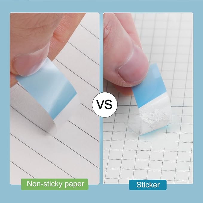 Golcellia Sticky Notes Tabs 900 Pieces Transparent Sticky Tabs, 0.47 Inch Book Tabs, Writable Repositionable Index Tabs Page Markers for Annotating Books, Notes, Files, Rainbow Colors