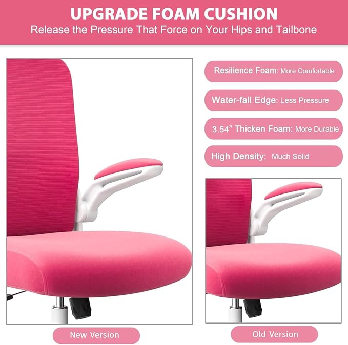 Mimoglad Office Chair, High Back Ergonomic Desk Chair with Adjustable Lumbar Support and Headrest, Swivel Task Chair with flip-up Armrests for Guitar Playing, 5 Years Warranty
