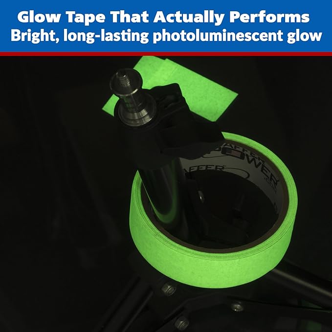 Gaffer Power Glow in The Dark Gaffer Tape 1” x 15 ft – Photoluminescent Safety Tape, No Residue, Made in USA, Cloth Tape for Stairs, Exits, Walkways & Hazard Marking