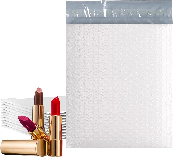 Poly Bubble Mailers, 6.5 x 9 Inch White Padded Mailers, Self Seal Shipping Envelopes, Lightweight Poly Mailer Bags, Waterproof Mailing Bags, Pack of 350