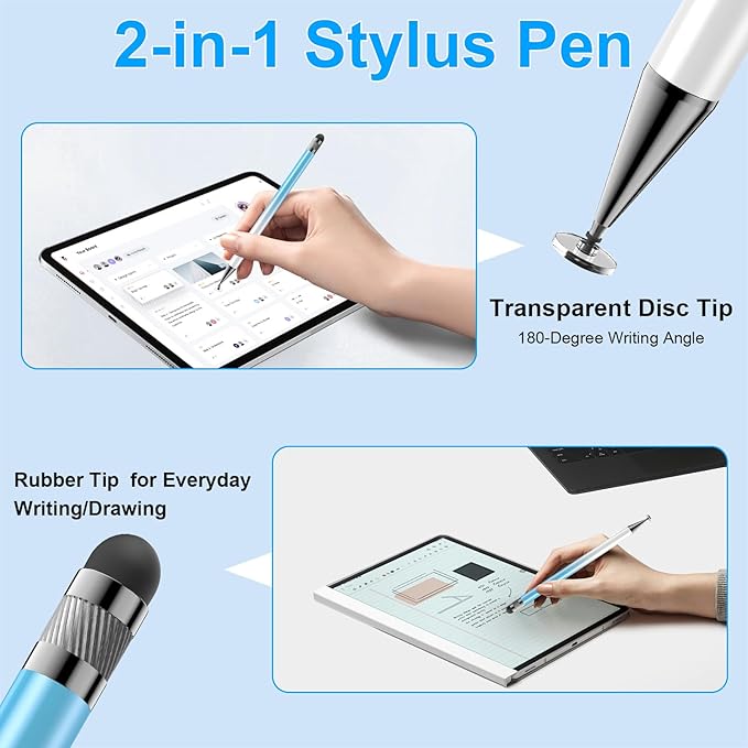 Bopomofo Stylus (5 Pcs),2-in-1 Stylus Pen for Touchscreen, High Precision and Sensitivity, Suitable for iPhone/ipad/Android Tablets, Compatible with Touch Screens(Pink/Yellow/Green/Blue/Purple)