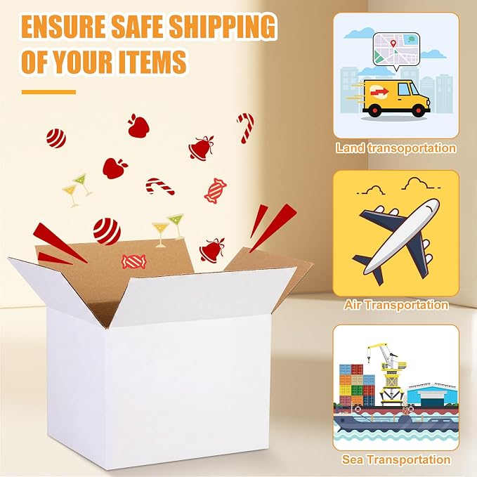 Yeaqee 72 Pcs 8x6x6 Inch Shipping Boxes Corrugated Cardboard Small Shipping Boxes for Packaging Mailing Packing Moving Small Business Storage Crafts Gifts (White)