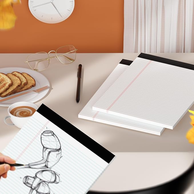 Note Pads 8.5 x 11 Legal Pads 2 Pack Writing Pads Narrow Ruled Notepads | Double-Sided Printing & Perforated College Ruled Legal Pad - 30 Sheets/Pad Premium White Notepads 8.5x11 for Office Supplies