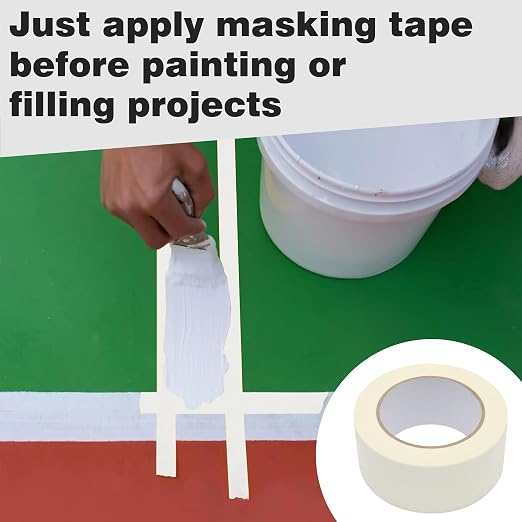 Masking Tape 2 inch Wide, Beige White Painters Tape General Purpose Tape for Crafts Painting Labeling Decoration School Projects Home Office, 2 inchX55 Yards
