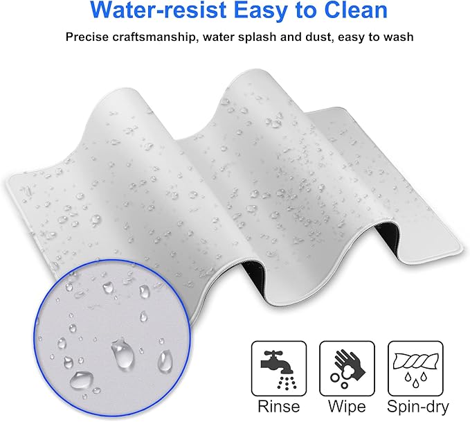 Gaming Mouse Pad,Large Mouse Pad Size 31.5x11.8 Thickness 0.12 inches,Premium-Textured Non-Slip & Waterproof Computer Mousepad with Stitched Edges for Gaming,Office & Home-80x30 Gray007