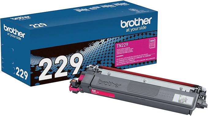 Brother Genuine TN229M Magenta Standard Yield Printer Toner Cartridge - Print up to 1,200 Pages(1)