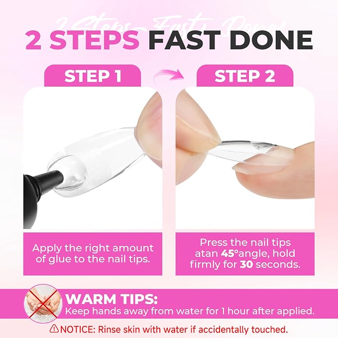 UNA GELLA Gel Nail Glue No U/V Light 15ml Strong-hold Formula | Super Strong Nail Glue for Press On Nails & Clear Acrylic Nails Tips Air-dry Easy Home DIY Salon, Portable for Daily