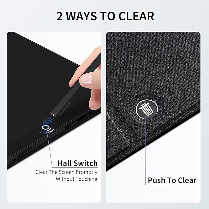 LCD Writing Tablet for Adults: 11.5 inch Full Screen Drawing Tablet Reusable Erasable Digital Notepad with Hall Switch and Tablet Case for Gift Birthday
