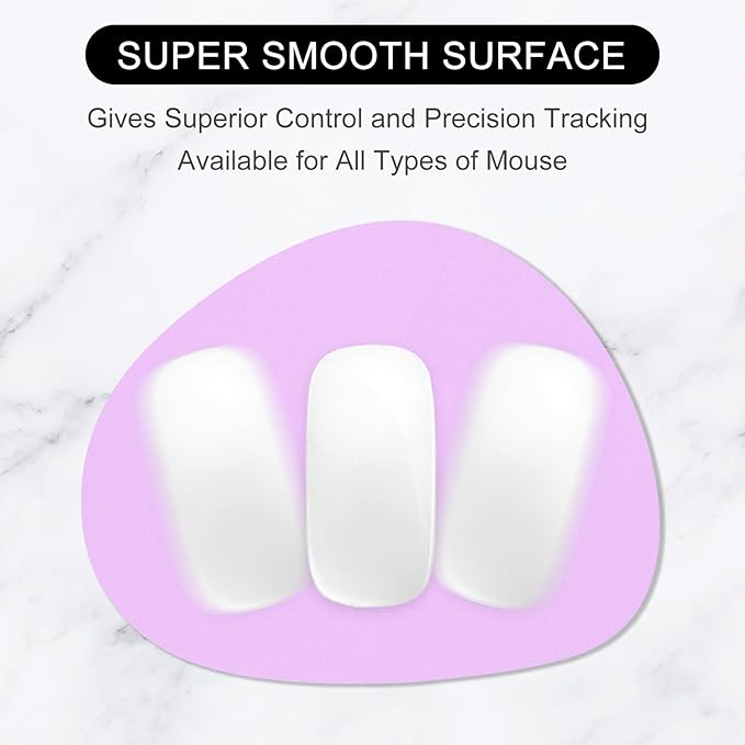 Hsurbtra Mouse Pad, Premium-Textured Small Oval Mousepad 8.7 x 7.1 Inch Purple, Thick 3 mm Anti-Slip Waterproof Rubber Pretty Cute Computer Mat for Office Home Gaming Laptop Men Women Kids