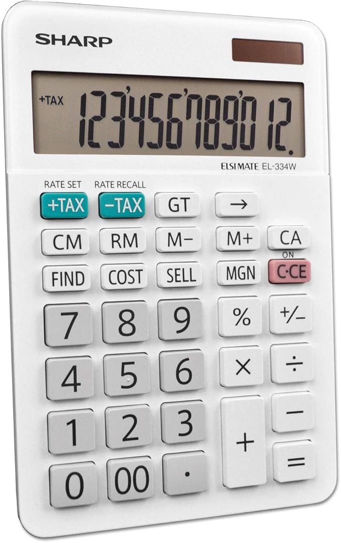 Sharp EL-334WB Business Calculator, White 4.0