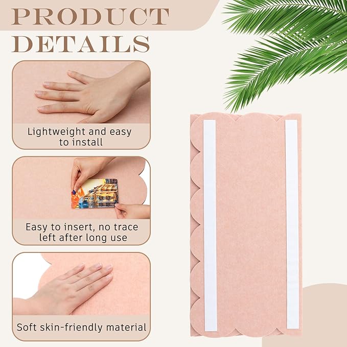 Scalloped Felt Bulletin Board 48 x 36 Inches Foldable Flesh Pink Pin Cork Board Alternative for Wall, 4' x 3' Trifold Picture Vision Self Adhesive Bulletin Decorative