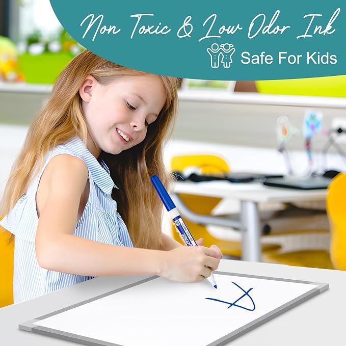 EXTRIC Blue Dry Erase Markers Fine Tip, 12 Count Whiteboard Markers, Fine Tip Dry Erase Marker Bulk Classroom Pack White Board Marker for Teachers and Students