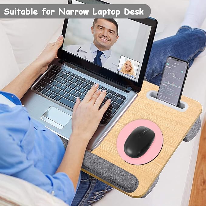 Dapesuom Small Mouse Pad, 6 x 6 Inch Thick Rubber Premium-Textured Non-Slip Portable & Washable Round Mini Mouse Mat for Women Wireless Laptops Keyboard Tray Gaming Work Computer Office Travel, Pink