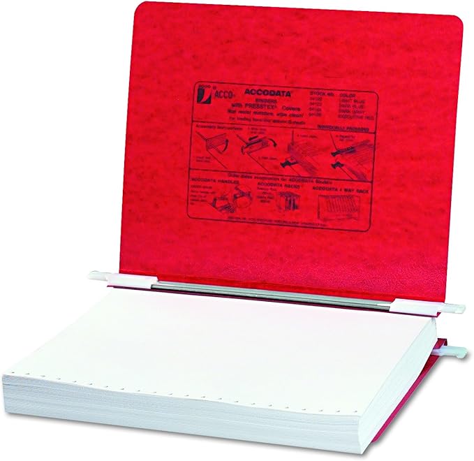 ACCO Pressboard Hanging Data Binder, 8.5 x 11 Inches Unburst Sheets, Executive Red (54129 )