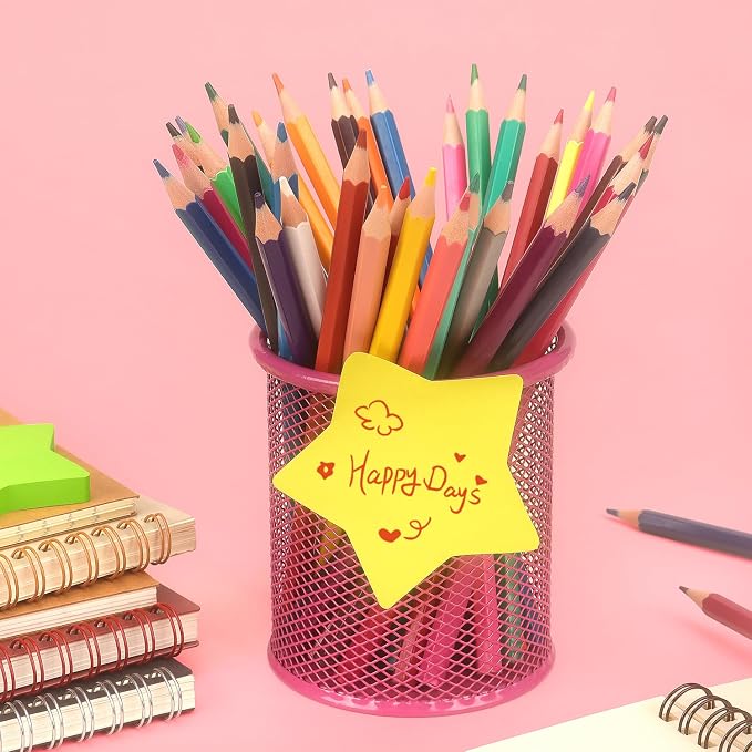 SIMONA Star Shape Sticky Notes 3x3 Inch, 8 Bright Colors, 600 Sheets | Cute Design Self-Sticky Note Pads, 8 Multiple Colors Sticky Notes for Office, School, Family
