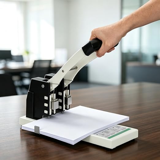 Upgraded Heavy-Duty 2-Hole Punch, One-Click Replaceable Blades | All-Metal Stable Frame, Ideal for High-Demand Office & School Use