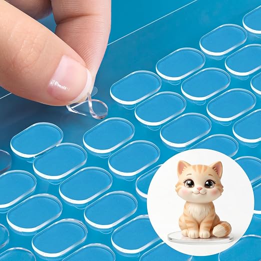 900Pcs Clear Adhesive Dots, Double Sided, No Trace, 0.31 x 0.51 | Museum Putty for Hanging Pictures, Posters, Balloons, Party Decorations, Crafts, Home Decor, Wedding, Office