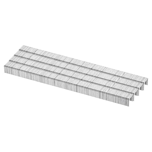 uxcell 22 Gauge Narrow Crown Staples 3/8" x5/16, 10000Pcs Galvanized Steel for Pneumatic, Electric Stapler, White