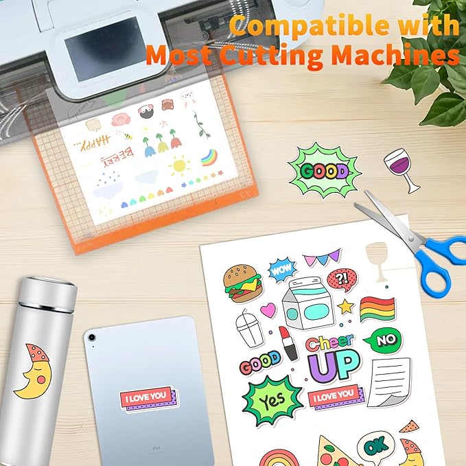 Printable Sticker Paper – 100 Sheets 8.5 x 11 Full Sheet Labels, Matte Self Adhesive Sticker Paper for Inkjet & Laser Printers, Full Page Printable Label Paper for Shipping, Address