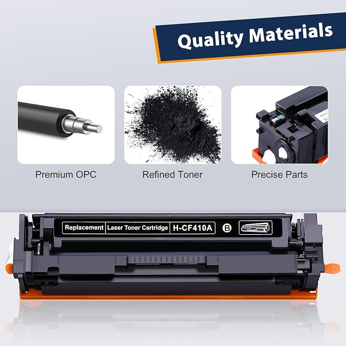 410A Compatible Toner Cartridges Replacement for HP 410 410X CF410A for Color Pro MFP M477fnw M477fdw M477fdn Pro M452dn M452nw M452dw Printer,2 Black