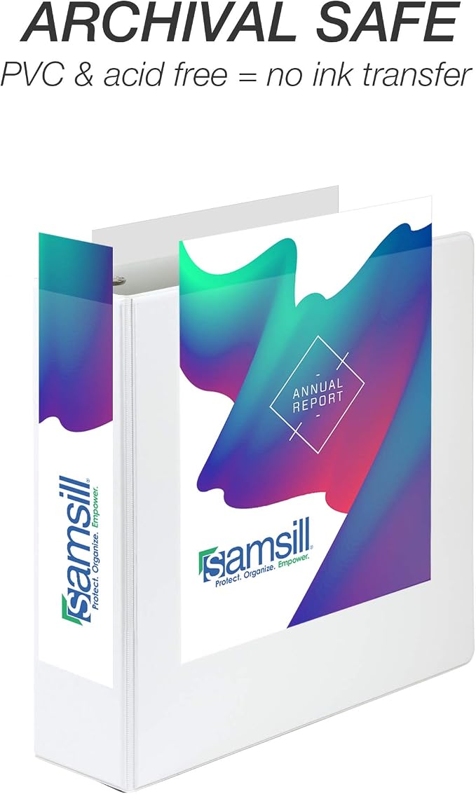 Samsill Durable 3 inch 3 Ring Binder, D Ring Binder, 100% Recycled Chipboard, White, Pallet of 288 Binders in 24 Cartons
