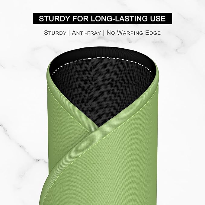 Hsurbtra Mouse Pad, Premium-Textured Small Round Mousepad 8.7 x 8.7 Inch Grass Green, Stitched Edge Anti-Slip Waterproof Rubber Pretty Cute Computer Mat for Office Home Gaming Laptop Men Women Kids