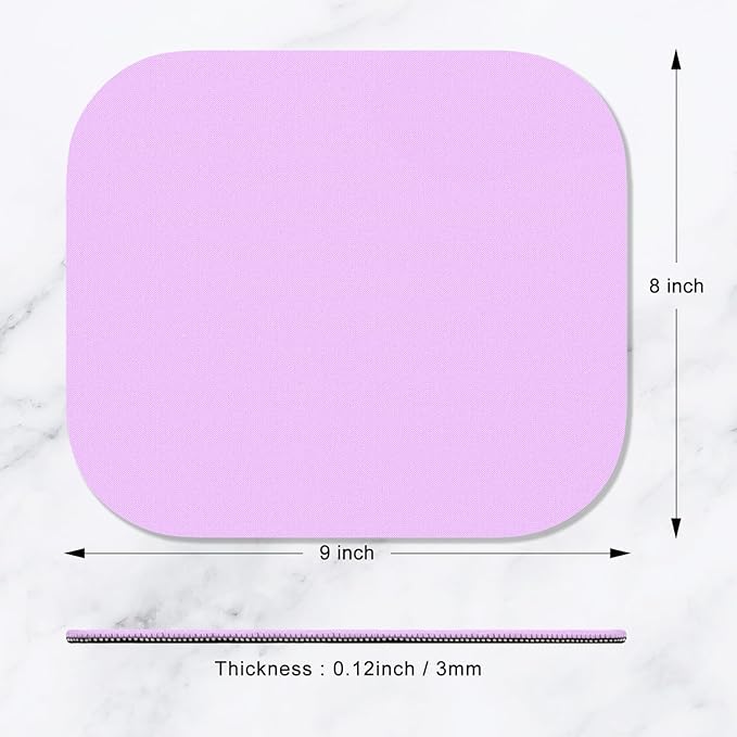 Hsurbtra Mouse Pad, Premium-Textured Small Square Mousepad 8 x 9 Inch Purple, Thick 3 mm Anti-Slip Waterproof Rubber Pretty Cute Computer Mat for Office Home Gaming Laptop Men Women Kids