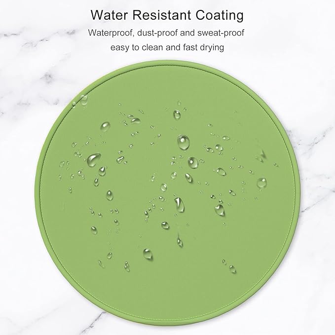 Hsurbtra Mouse Pad, Premium-Textured Small Round Mousepad 8.7 x 8.7 Inch Grass Green, Stitched Edge Anti-Slip Waterproof Rubber Pretty Cute Computer Mat for Office Home Gaming Laptop Men Women Kids