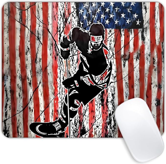 Ice Hockey America Flag Mouse pad Customized Mousepad Non-Slip Rubber Base Mouse Pads for Computers Laptop Office Desk Accessories Mouse pad
