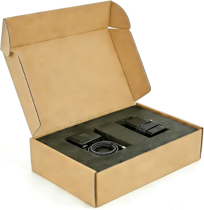 Laptop Shipping Boxes Great for Laptop Shipping or Packing | Laptop Shipping Boxes Cardboard Laptop Box with Foam Protection Fits Notebook Screen Sizes Up to 17.6 Inch (Black)
