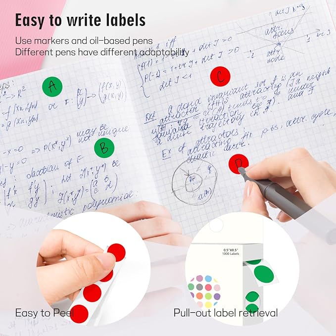 PARLAIM 1/2" Circle Dot Stickers 2 Rolls Pack 2000 Color Coded Labels for Home Commerce Business, Red + Green