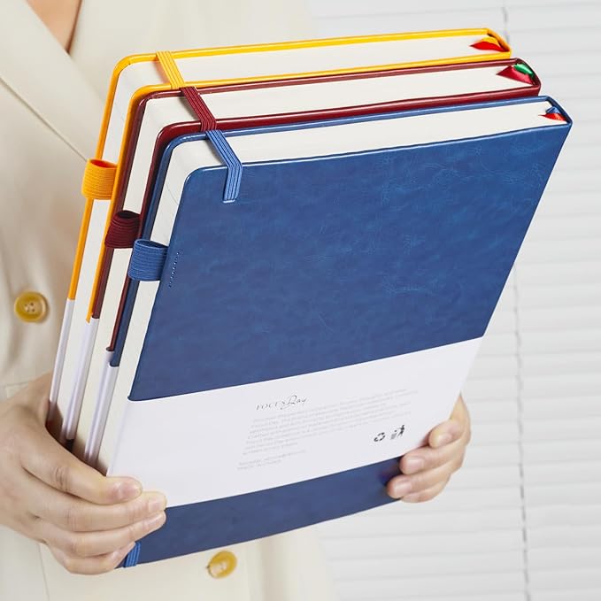 Hardcover Journal Notebook 8.5 x 11, 320 Pages Large A4 Notebook Journal College Ruled for School Work, Big Leather Journal for Writing Women Men, 100Gsm Lined Paper, Blue