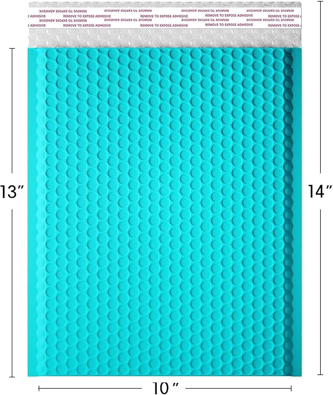 10 x 13 Inch Bubble Mailer 40 Pack, Waterproof Padded Envelopes with Strong Self-Seal Adhesive, Cushioning Shipping Bags with Bright Color for Small Business - Minty Blue