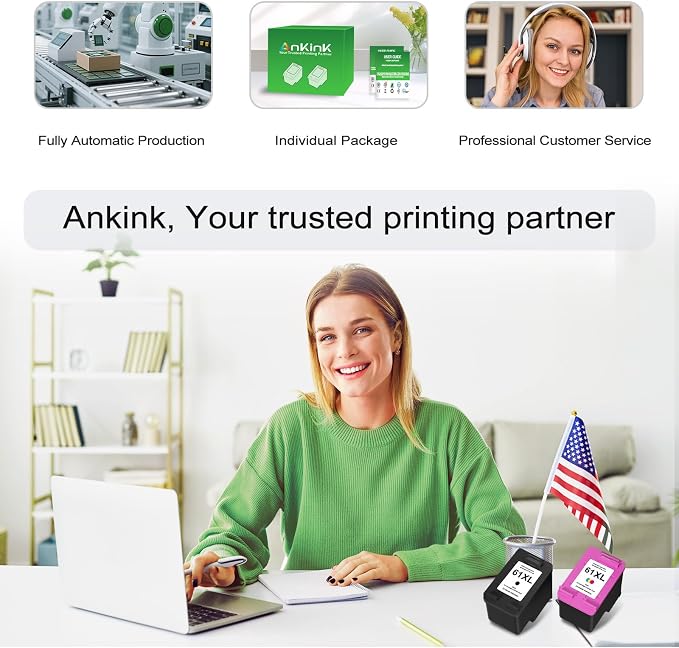 Ankink 61XL Ink Cartridge Replacement for HP 61 XL(Black Color Combo Pack) for HP61 HP61XL for 4500 5530 4630 2540 4502 2542 4635 5535 4501 3050 2541 3510 2514 3512 1000 1010 1510 Printers (Pack of 2)