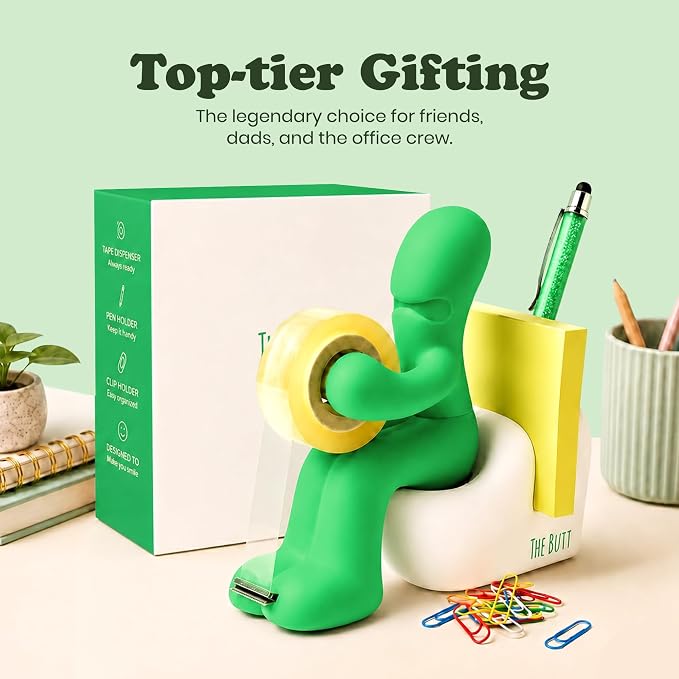 The Butt Tape Dispenser – Funny Gifts for Men – Weird Stuff, Desk Accessories for Men - Novelty, Fun Office Supplies Gag Gifts for Men - Teacher Gifts Boss Gifts for Men - Going Away Gift for Coworker