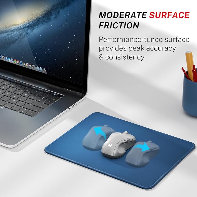 MROCO 3-Pack Mouse Pads, 30% Larger Surface, 8.5 x 11 in, Navy Blue | Anti-Fray Stitched Edges, Non-Slip Rubber Base, 3-Pack Value Set, Stylish Pattern Design, Office & Home Use