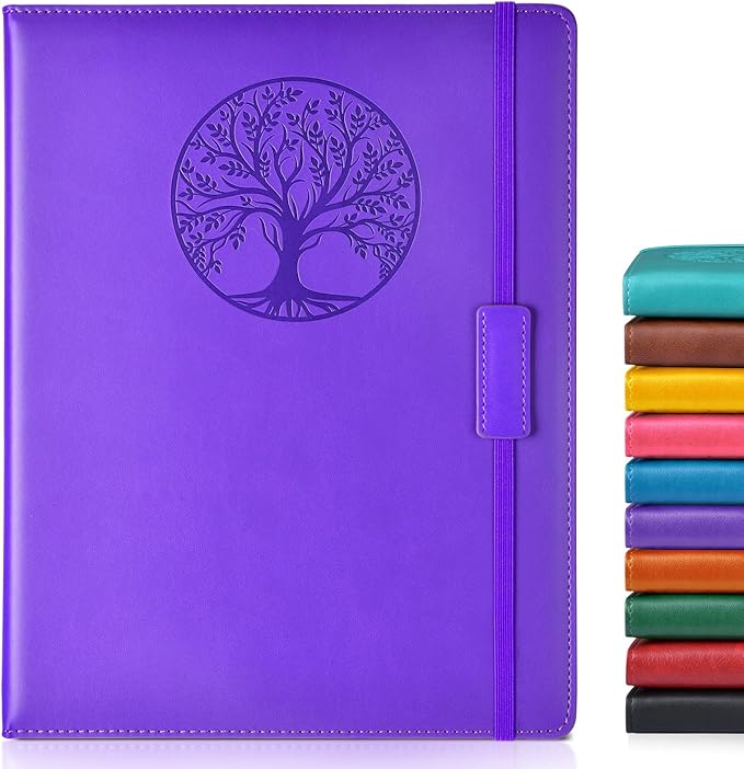 Lined Journal Notebook for Women Men,256 Pages A4 Large Hardcover Leather Journals for Writing,Travel,Business,Work,School,College Ruled Notebooks for Note Taking, Diary Notepad 8.6"×11"