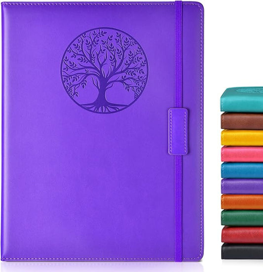 Lined Journal Notebook for Women Men,256 Pages A4 Large Hardcover Leather Journals for Writing,Travel,Business,Work,School,College Ruled Notebooks for Note Taking, Diary Notepad 8.6"×11"