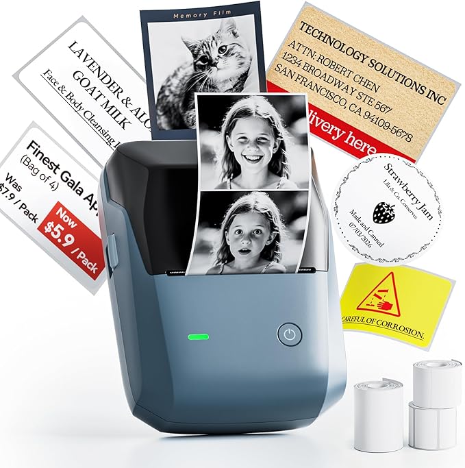 NIIMBOT B1 Pro Label Maker, 300DPI HD Label Printer, Ideal for Photos,Stores,Notes,Study Graphics, Small Business, Comes with 3 Rolls of Labels