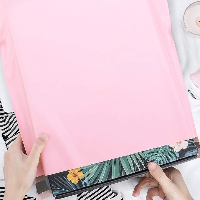 Metronic Poly Mailers 14.5x19 500 Pack, Large Shipping Bags for Clothing with Strong Adhesive, Shipping Envelopes Mailers Poly Bags for Small Businesses, Waterproof Packages Bags Light Pink