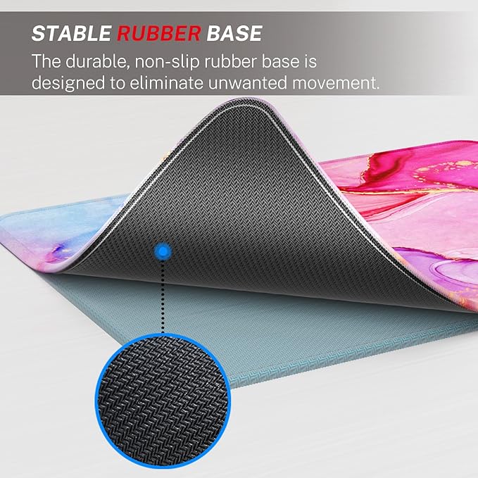 MROCO Mouse Pad [30% Larger] with Anti-Fray Stitched Edges, Premium-Textured Waterproof Surface, Non-Slip Rubber Base, Computer & Gaming Mouse Mat for Laptop, Office & Home, 8.5 x 11 in, Pink Marble